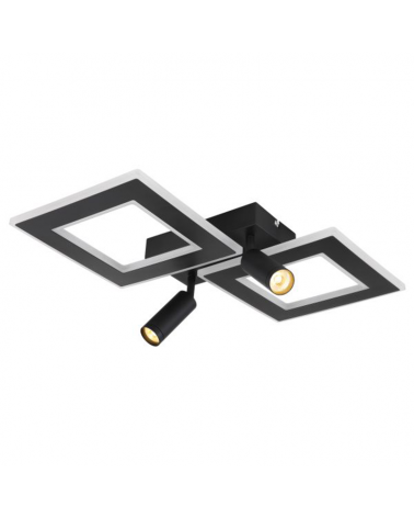 Ceiling lamp 54cm LED 40W DIMMABLE CCT y RGB and RGB 9W with two GU10 metal and acrylic spotlights