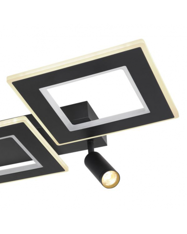 Plafón techo 82cm LED 60W REGULABLE CCT y RGB 13W con dos focos GU10 de metal y acrílico