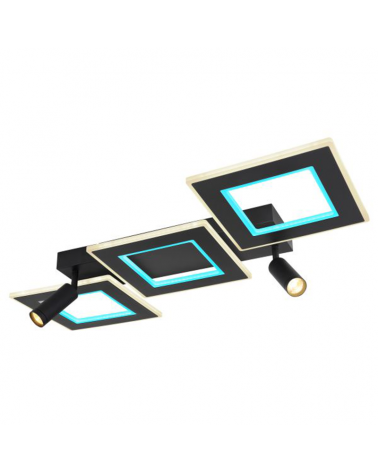 Ceiling lamp 82cm LED 60W DIMMABLE CCT and RGB 13W with two GU10 metal and acrylic spotlights