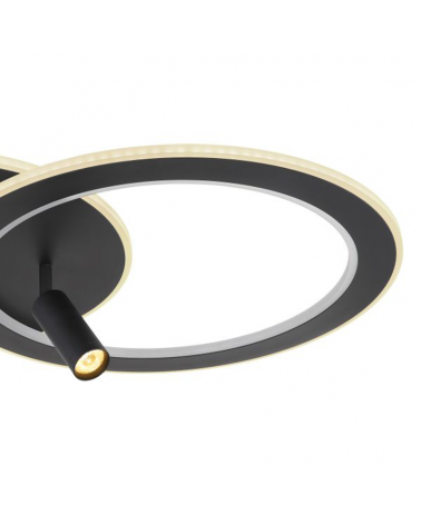 Plafón techo 69,5cm LED 50W REGULABLE CCT y RGB 7W con un foco GU10 de metal y acrílico