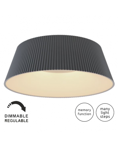 LED ceiling lamp 46cm made of metal and acrylic, opal and anthracite finish 45W DIMMABLE