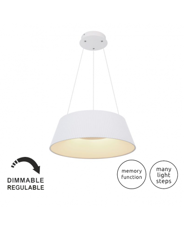 LED ceiling lamp 46cm made of metal and acrylic, opal and white finish  45W DIMMABLE