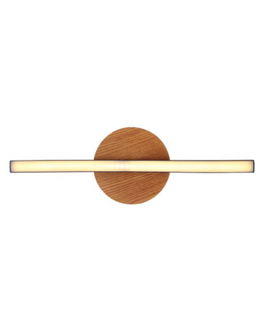 Plafón LED techo 39,5cm de metal y acrílico acabado madera, opal y negro 6W