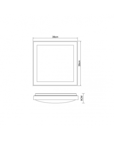 LED ceiling lamp 39cm made of metal, acrylic and wood, opal black and brown 24W