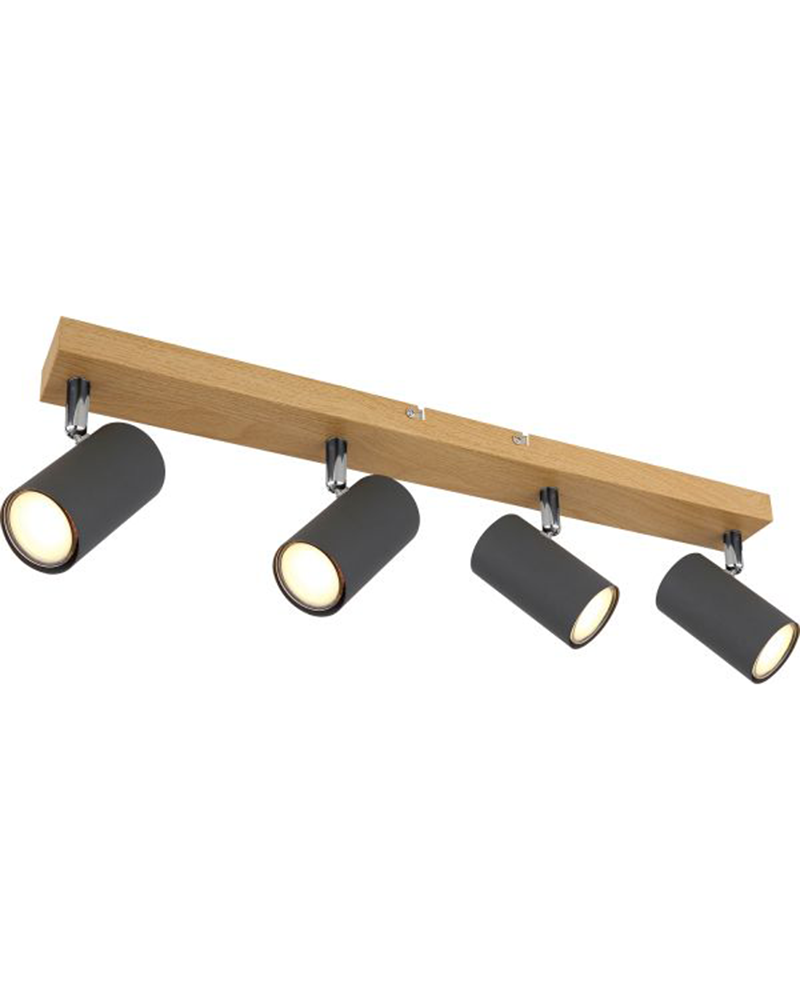 Plafón techo 56cm con cuatro focos portalámparas 4xGU10 35W de metal