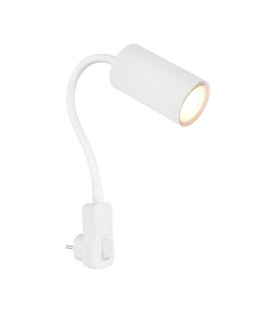 Gooseneck with plug 43cm high metal different finishes GU10 25W