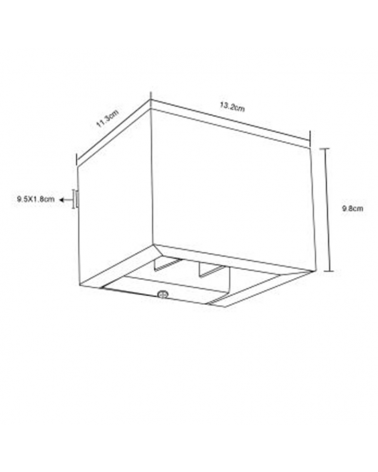 Wall light lower and upper metal and wood cube 2xLED 8W 3000K