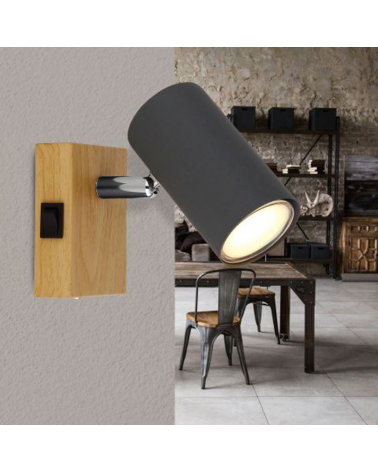 Aplique de pared 7cm con portalámparas GU10 de metal 25W