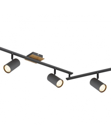 Plafón techo 180cm con seis focos portalámparas 6xGU10 35W de metal