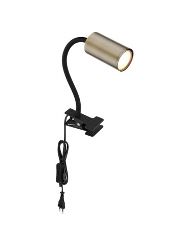 Spotlight with clamp 44 cm high GU10 cylindrical shape in metal different finishes