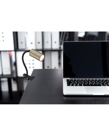 Spotlight with clamp 44 cm high GU10 cylindrical shape in metal different finishes