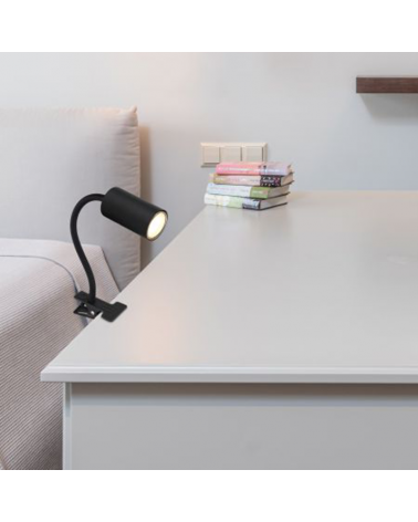 Spotlight with clamp 44 cm high GU10 cylindrical shape in metal different finishes