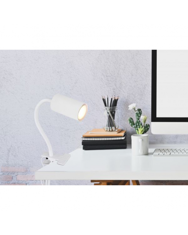 Spotlight with clamp 44 cm high GU10 cylindrical shape in metal different finishes