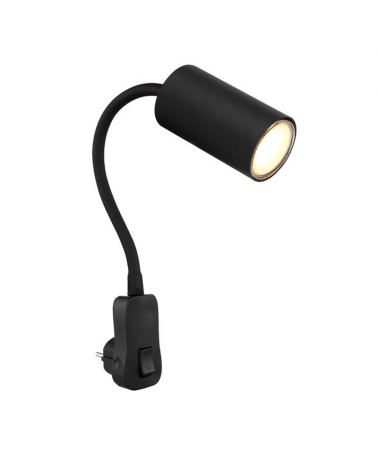 Gooseneck with plug 43cm high metal different finishes GU10 25W