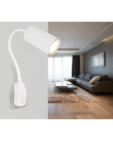 Flexo con enchufe 43cm de altura de metal diferentes acabados GU10 25W