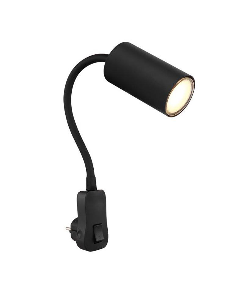 Gooseneck with plug 43cm high metal different finishes GU10 25W