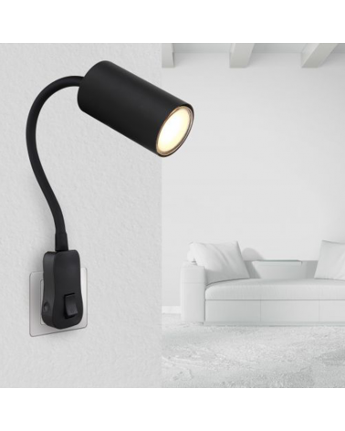 Flexo con enchufe 43cm de altura de metal diferentes acabados GU10 25W