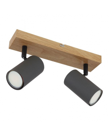 Plafón techo 26cm con dos focos portalámparas 2xGU10 35W de metal