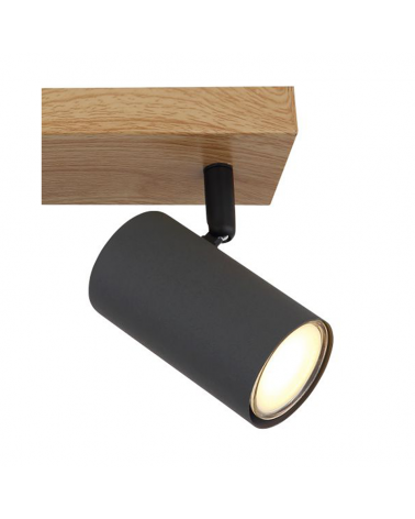 Plafón techo 26cm con dos focos portalámparas 2xGU10 35W de metal