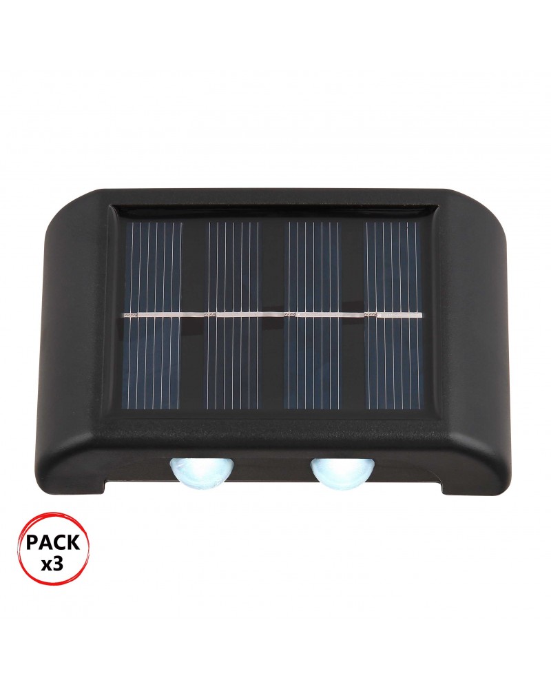 Pack 3 apliques de Pared Exterior Solar LED 8,9cm luz superior e inferior 4x0m2W, luz exterior pared - Vimarsana News
