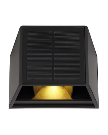 Black solar wall lamp 15.4cm adjustable upper and lower light