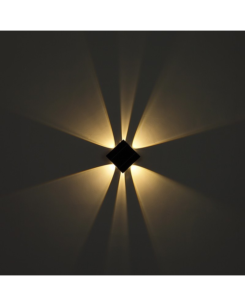 Outdoor Solar Wall Light LED 13.1cm with 6 light beams