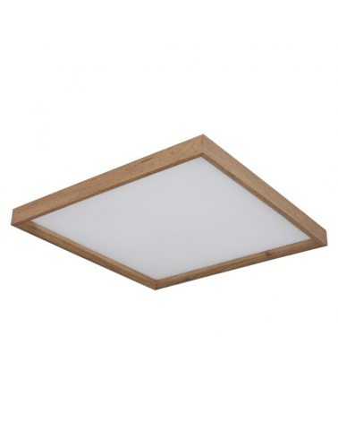 Plafón LED techo 45cm de metal y madera acabado blanco y madera 24W REGULABLE