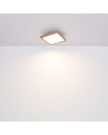 Plafón LED techo 45cm de metal y madera acabado blanco y madera 24W REGULABLE