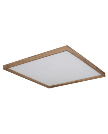 LED ceiling lamp 60cm made of metal and wood white and wood finish 36W DIMMABLE