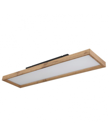 Plafón LED techo 80cm de metal y madera acabado blanco y madera 24W REGULABLE