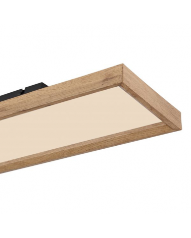 LED ceiling lamp 80cm made of metal and wood white and wood finish 24W CCT Switch 2700K/4500K/6500K