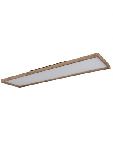 Plafón LED techo 120cm de metal y madera acabado blanco y madera 36W CCT Switch 2700K/4500K/6500K