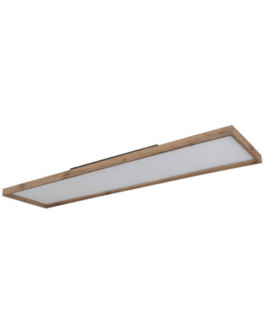 Plafón LED techo 120cm de metal y madera acabado blanco y madera 36W REGULABLE