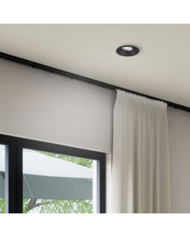 Round recessed aluminum ring 11cm GU10 matt black 45º