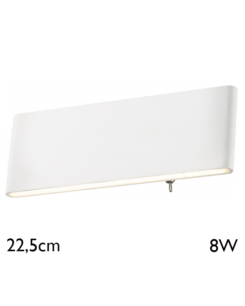 Aplique LED luz inferior y superior acabado blanco 22,5cm de ancho 8W 3000K