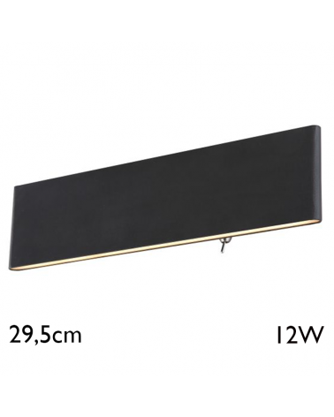 LED wall light lower and upper black finish 29.5cm wide 12W 3000K