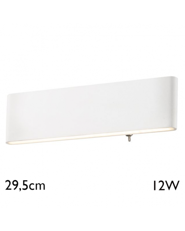 Aplique LED luz inferior y superior acabado blanco 29,5cm de ancho 12W 3000K
