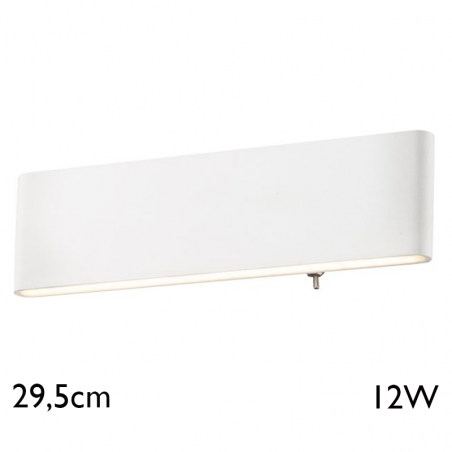 LED wall light lower and upper white finish 29.5cm wide 12W 3000K