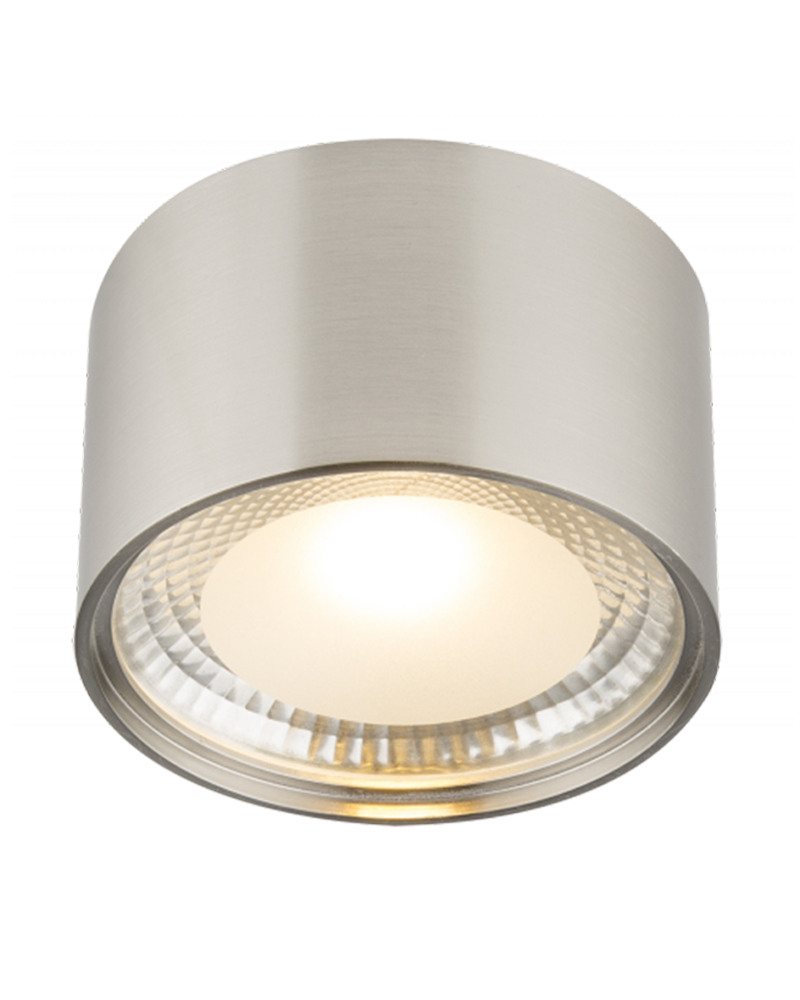 LED cylinder spotlight 11.3cm in diameter, metal, nickel finish, 12W 3000K 980Lm