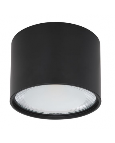 Foco cilindro LED 11,3cm de diámetro de metal acabado negro 12W 3000K 980Lm