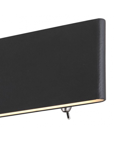 Aplique LED luz inferior y superior acabado negro 22,5cm de ancho 8W 3000K