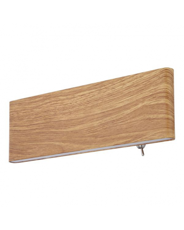 LED wall light lower and upper wood finish 22.5cm wide 8W 3000K