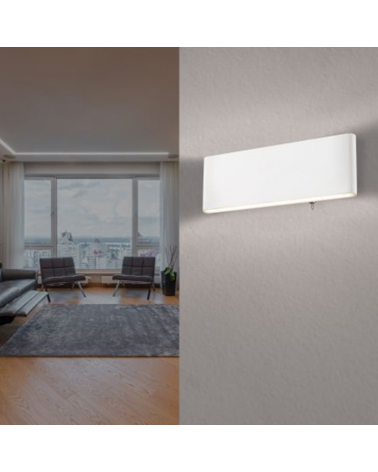 LED wall light lower and upper white finish 22.5cm wide 8W 3000K