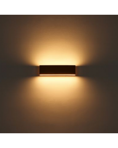 Aplique LED luz inferior y superior acabado madera 29,5cm de ancho 12W 3000K