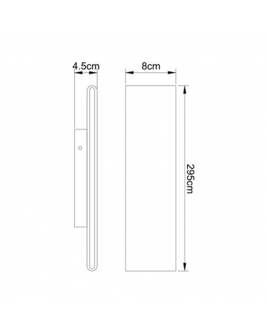 Aplique LED luz inferior y superior acabado blanco 29,5cm de ancho 12W 3000K