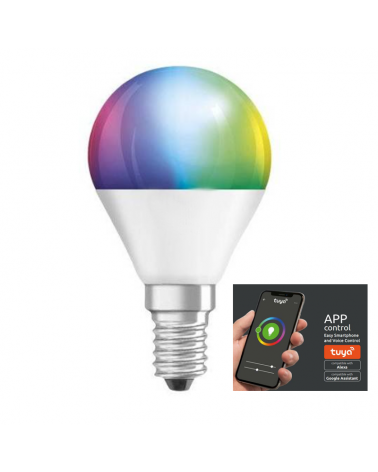 Bombilla inteligente multicolor compatible Alexa LED Estándar 5W E14