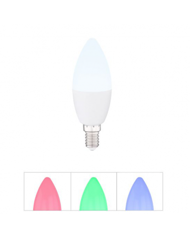 Multicolor Smart Bulb Alexa Compatible LED Candle 5W E14