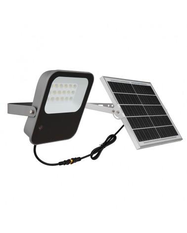 Foco solar de 800Lm con placa con mando a distancia regulable IP65 cable de 3m
