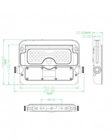 500Lm solar spotlight oscillating plate IP65 motion detector various positions