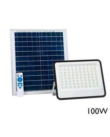 Foco proyector solar de 10.000Lm con placa con mando a distancia regulable IP65